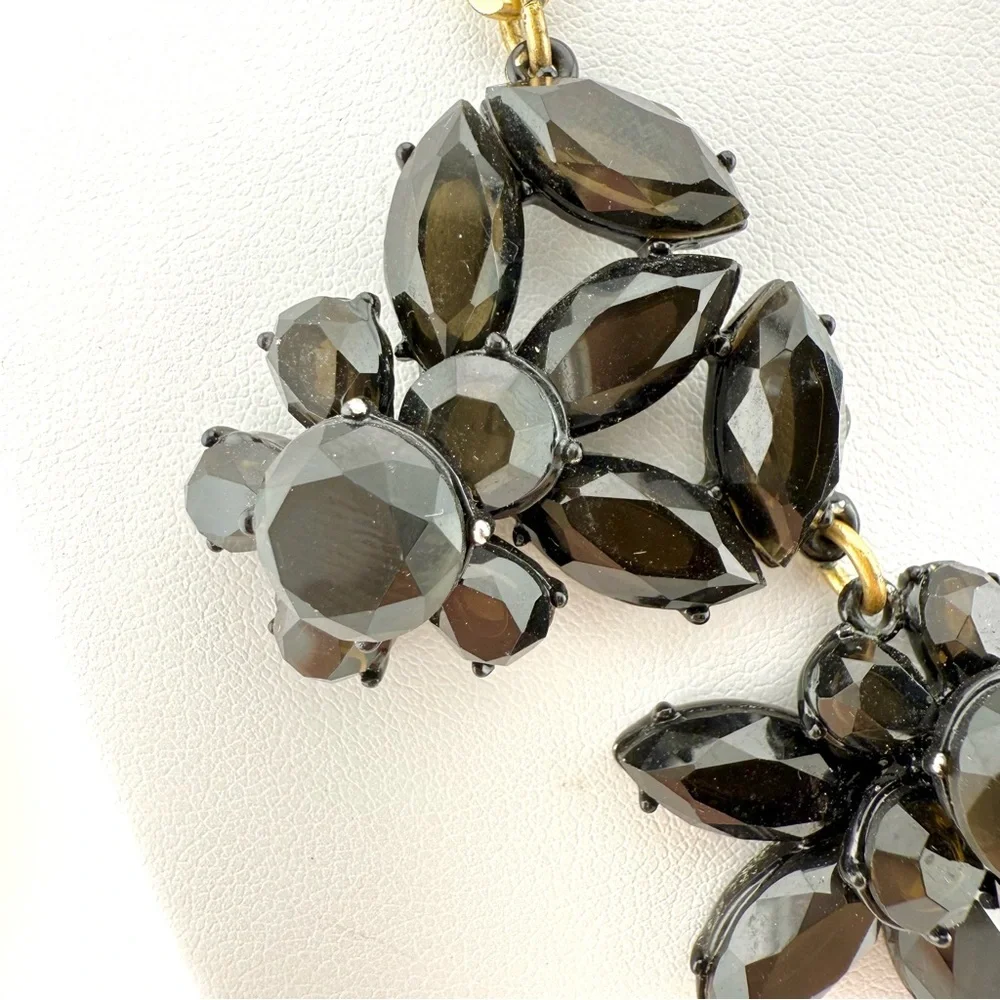 J. Crew Black and Gold Floral Necklace